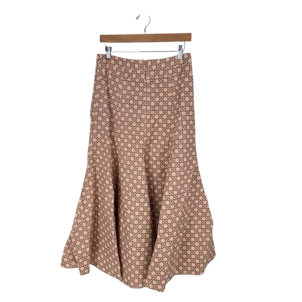 Tuckernuck NEW Petal Cane Brynn Geometric Pink Retro Pleated Midi Skirt Size 6 - Picture 7 of 12